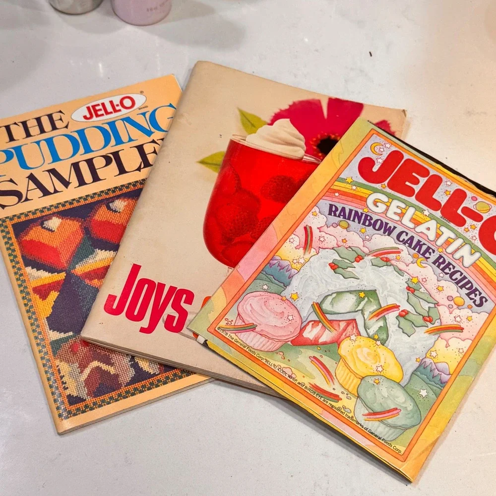 1970s Vintage JELL-O Recipe Book Lot of 3 Pudding Gelatin Joy‎ Paperback Set